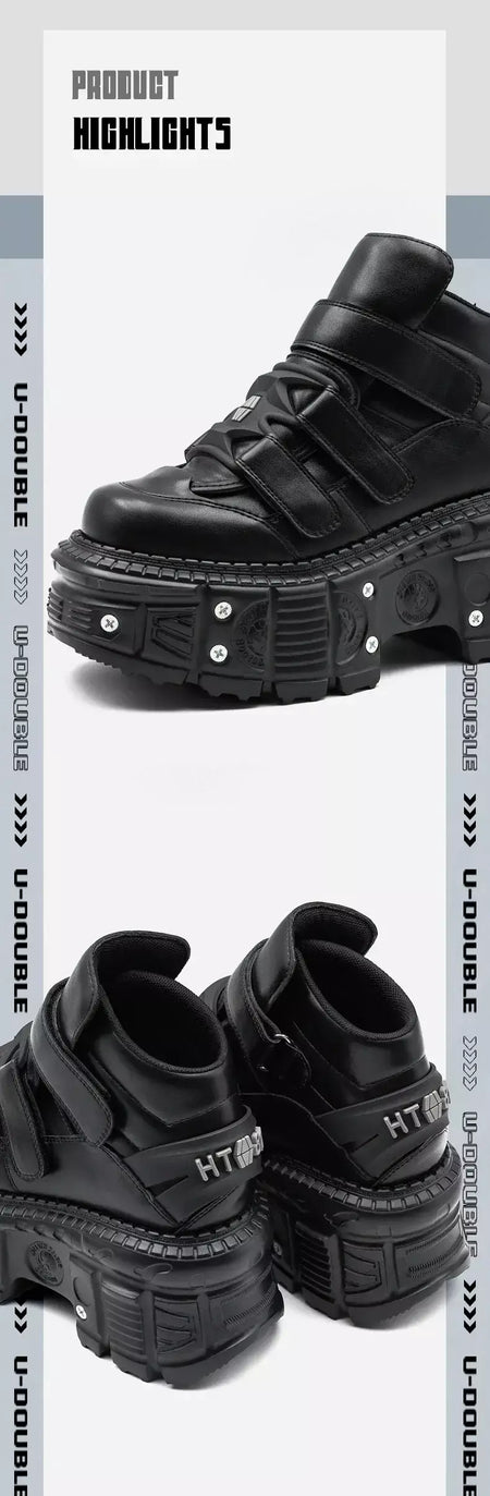 2025 novo estilo punk sapatos femininos rendas altura do salto 6cm sapatos de plataforma mulher decoração de metal mulher tênis gótico tornozelo botas de rock