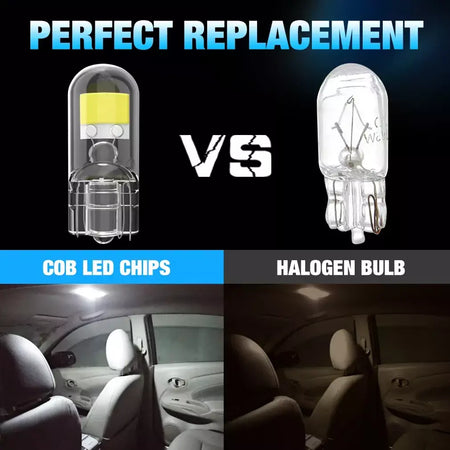 2/6x w5w t10 lâmpadas led canbus w5w safira cob drive-free led cunha lâmpada 6000k 168 194 led 5w5 interior do carro cúpula lâmpada de leitura