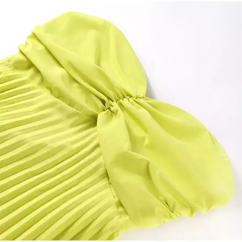 Vestido longo plissado sem alças feminino, Elegante, Sem alças, Fita, Plissado, Sexy, Sem mangas, Sem encosto, Lady, Festa à noite, Novo, Verão, 2022