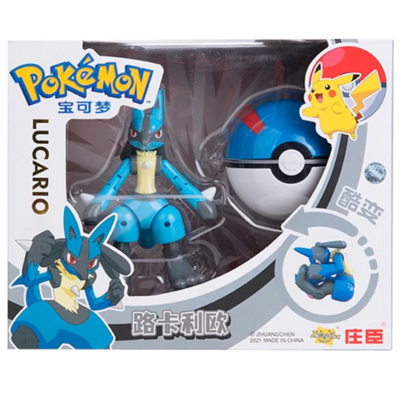 Sobre pokemon anime figura charizard pikachu gyados bolso monstro figura pokeball ação deformação brinquedo modelo crianças presente