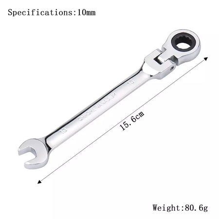 Chave de catraca de chaves, conjunto de ferramentas manuais, catraca de 72 dentes, cabeça flexível, acabamento espelhado, 6mm-27mm, reparo automático e doméstico, 1 peça