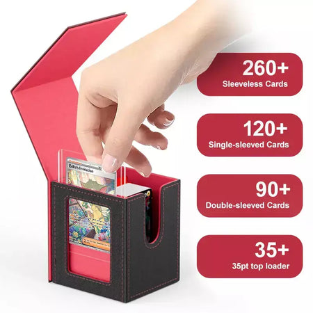 Caixa de armazenamento de baralho de cartão tcg jogos de tabuleiro comandante mágico caixa de baralho mtg cartão transportando organizador caso negociação para pokemon tcg mangas