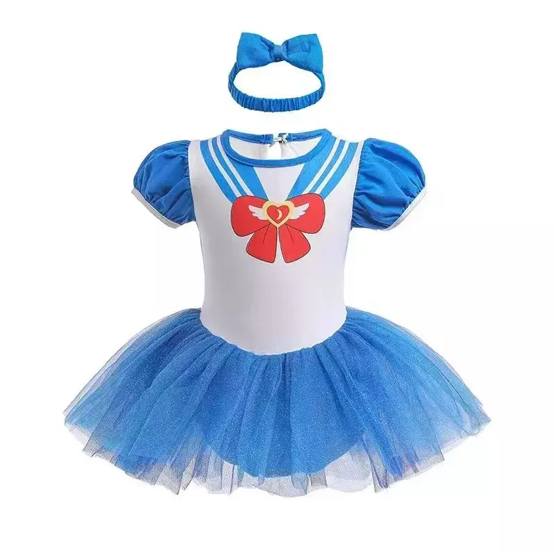 Baby Romper TUTU Vestido Com Headband Infantil Baby Princess Girl Roupas Tamanho 3-18M Cute Design Baby Dress Party Trajes