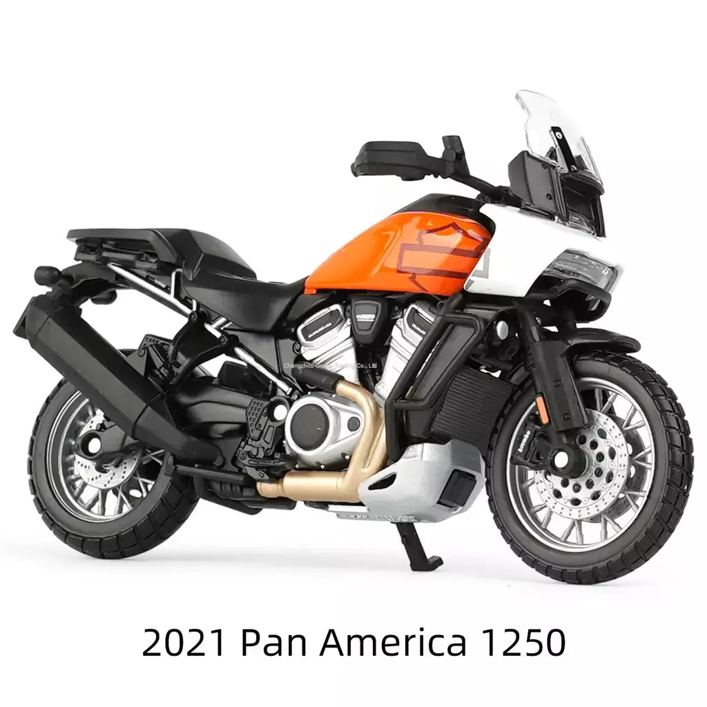 Maisto 1:18 Harley Davidson 2021 Pan America 1250 Veículos fundidos colecionáveis Hobbies Modelo de motocicleta Brinquedos