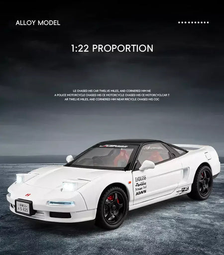 1:24 honda acura nsx mk1 na1 liga modelo de carro esportivo diecast metal clássico carro de corrida modelo de veículo som e luz crianças brinquedo presente
