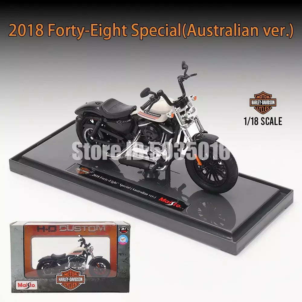 Maisto 1:18 Harley-Davidson Motocicleta 2022 Road King 2022 Fat Bob 114 Liga Modelo de Motocicleta Coleção de Carros de Brinquedo