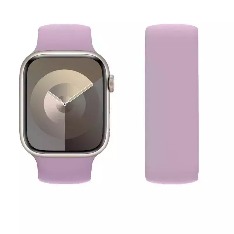 Silicone Solo Loop Band para Apple Watch, Belt Bracelet Strap, iWatch Series 9, 8, 7, 6, SE, Ultra 2, 40mm, 44mm, 45mm, 41mm, 49 milímetros, 38 milímetros, 42 milímetros