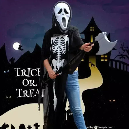 Látex grito ghostface máscara horror cabeça cheia máscara brincadeira cosplay traje filme assustador ghostface adereços decoração de casa fontes de festa
