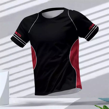 New Hot-Selling Outdoor Running Sports Respirável Quick-Secagem Roupas de Fitness Casual Wear Impressão 3D Em Torno Do Pescoço Adulto T-Shirt