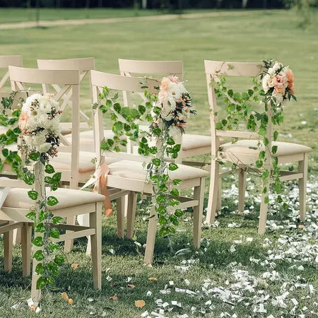Folha de hera verde artificial rattan trepadeira folhas videira pendurado guirlanda diy flores falsas plantas para jardim festa de casamento decoração de casa