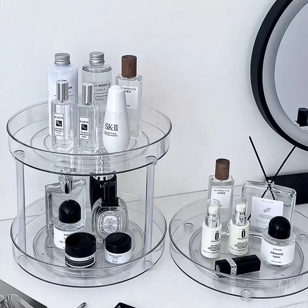 360 ° Rack giratório para cosméticos, prateleira para banheiro, grande capacidade, perfume, aromaterapia, cuidados com a pele, organizador de armazenamento de produtos