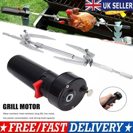 Conjunto de garfo rotativo para churrasco, rotador elétrico para churrasco, haste de grelha, 1.5v, tamanho d, motor rotador durável