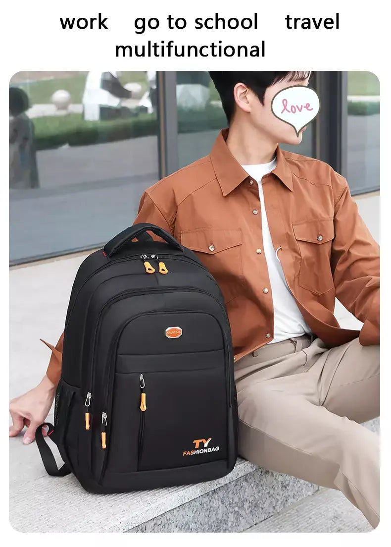 Mochila com zíper multicamadas, mochila de viagem de grande capacidade, mochila para homens e mulheres, mochila para computador de negócios, estudante b