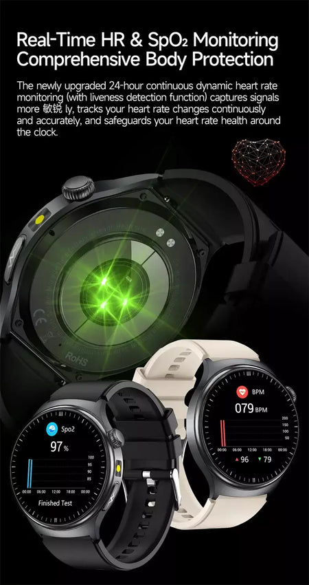2026 novo relógio inteligente masculino feminino exame micro-físico ecg + ppg oxigênio no sangue ácido úrico pressão arterial safira smartwatch masculino