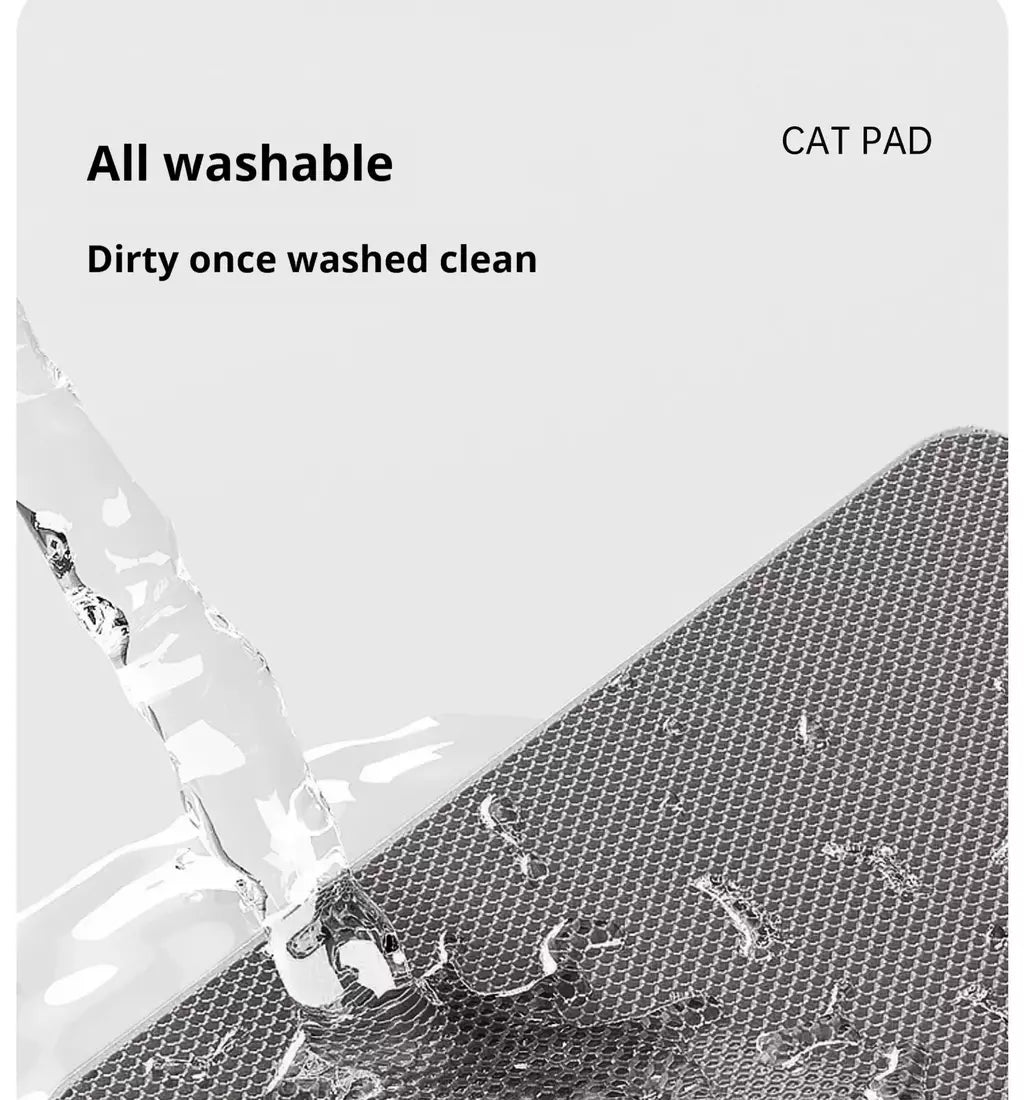 Tapete de areia para gatos, 60cm x 90cm, à prova d'água, camada dupla, caixa de areia para animais de estimação, tapete antiderrapante, areia, lavável, limpo para animais de estimação