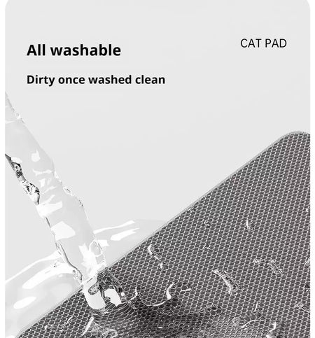Tapete de areia para gatos, 60cm x 90cm, à prova d'água, camada dupla, caixa de areia para animais de estimação, tapete antiderrapante, areia, lavável, limpo para animais de estimação