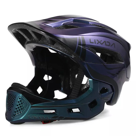Lixada crianças 2-em-1 destacável capacete facial completo crianças esportes capacete de segurança da bicicleta equipamentos de proteção crianças capacete de ciclismo