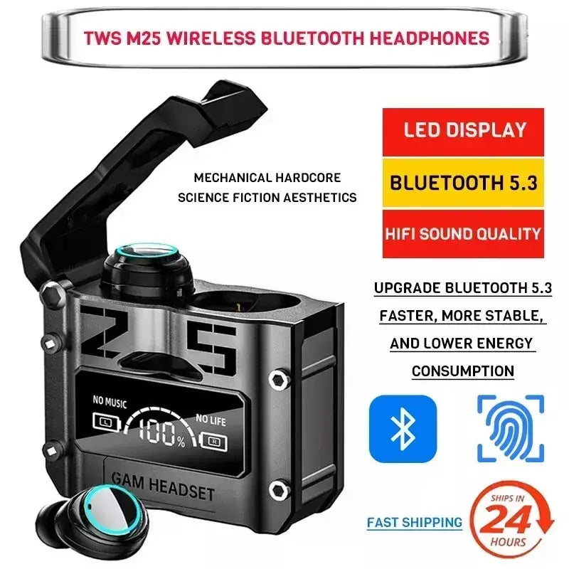 M25 tws fones de ouvido sem fio bluetooth controle toque redução ruído estéreo à prova dwaterproof água