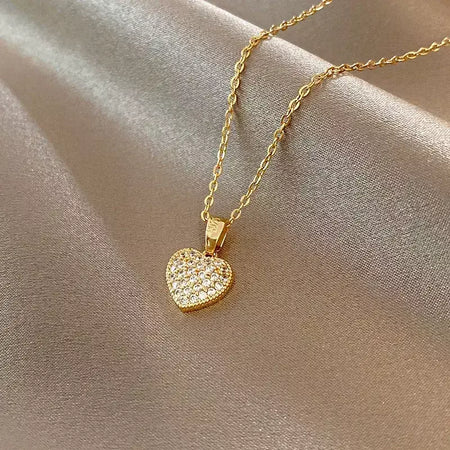 Dieyuro 316l aço inoxidável simples coração amor circular borla colar senhora tendência moda clavícula corrente jóias presente glamouroso