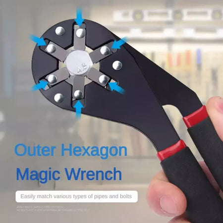 6/8 Polegada chave mágica manutenção doméstica ajustável torção mão aperto soquete exterior hexagonal ferramenta multifuncional