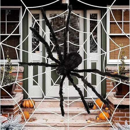 Halloween grande aranha de pelúcia horror decoração de halloween festa prop ao ar livre aranha gigante decoração 30-200cm câmara brincadeira aranha preta
