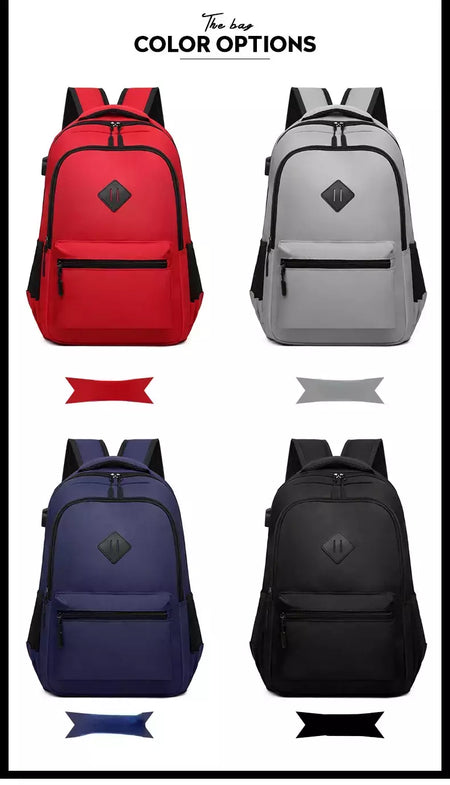 Mochila de carregamento USB impermeável para homens, sacos traseiros do escritório do negócio, mochila para laptop casual, mochilas escolares masculinas, 15,6";;VERDADEIRO;;"CINZA