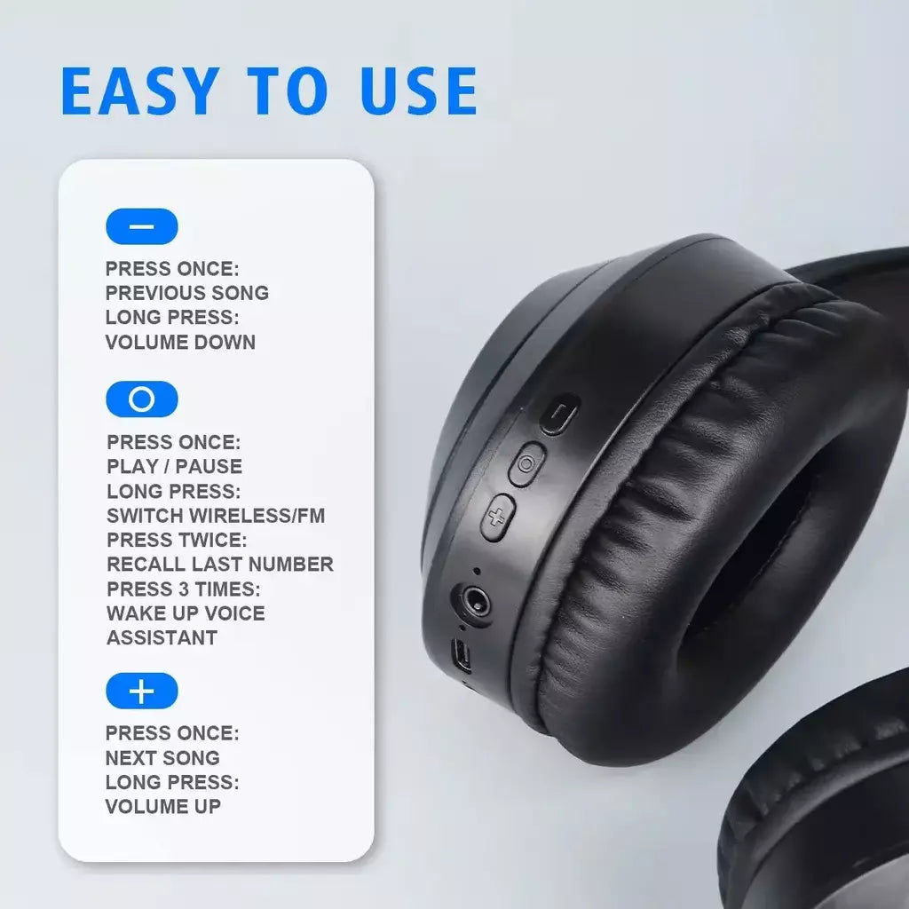 # Sem fio bluetooth 5.3 fones de ouvido sobre a orelha alta fidelidade estéreo verdadeiro esporte gamer fone tf/aux leitor música com hd microfone presentes