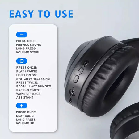 # Sem fio bluetooth 5.3 fones de ouvido sobre a orelha alta fidelidade estéreo verdadeiro esporte gamer fone tf/aux leitor música com hd microfone presentes