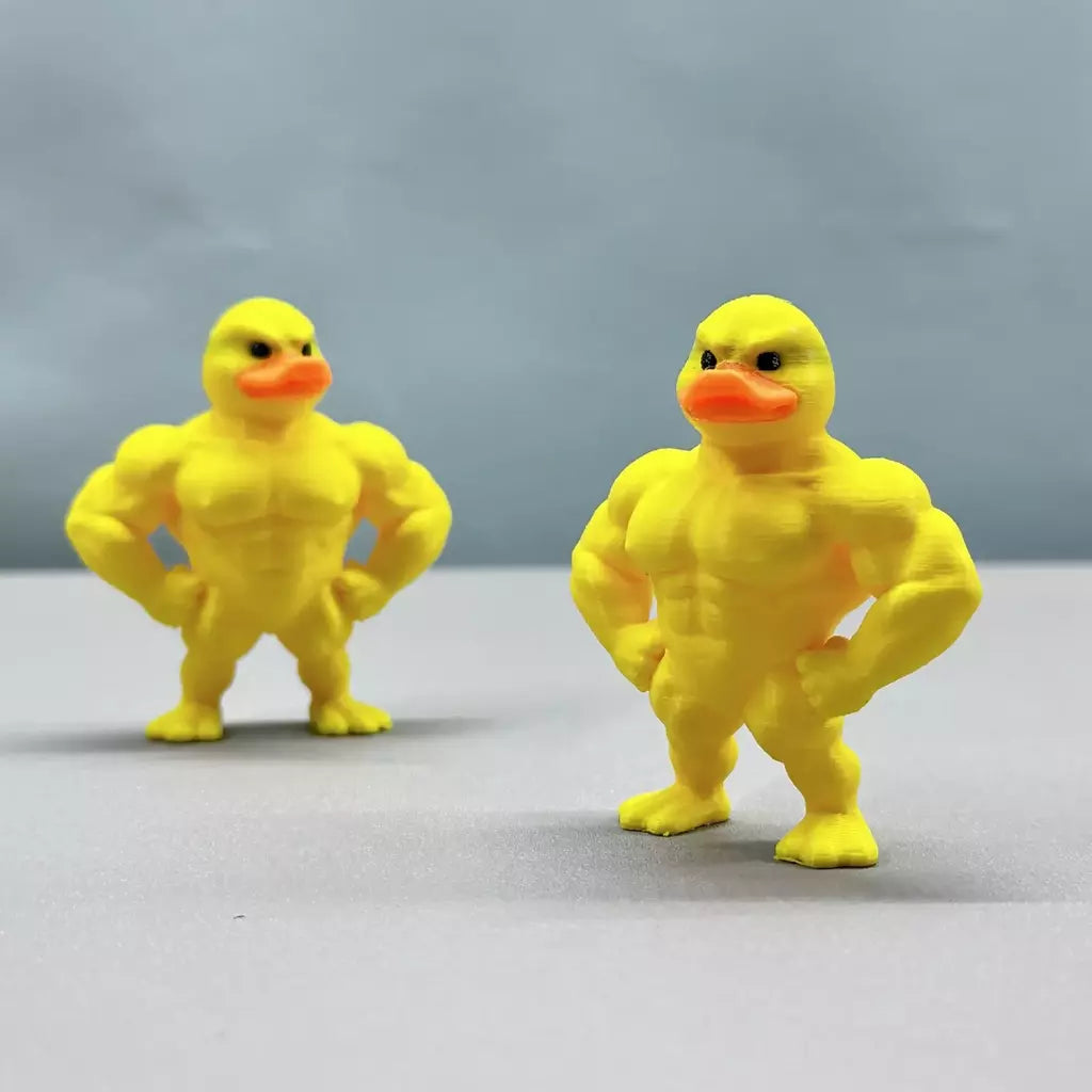 Estatueta de pato muscular ornamento acessório de mesa 3d impresso brinquedo de pato engraçado acessório de escritório presentes de aniversário