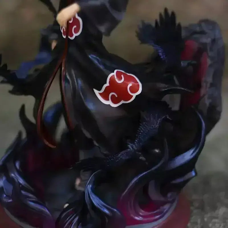 Naruto anime figura uchiha itachi pvc figura de ação brinquedo naruto shippuden uchiha itachi e corvo coleção modelo brinquedo 25cm