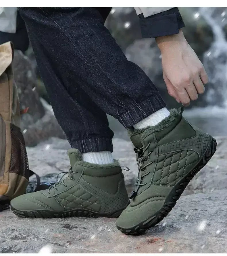 2024 novas botas de inverno para homens neve descalço mulheres ao ar livre antiderrapante pele quente tênis casuais plus size botas de tornozelo sapatos de caminhada