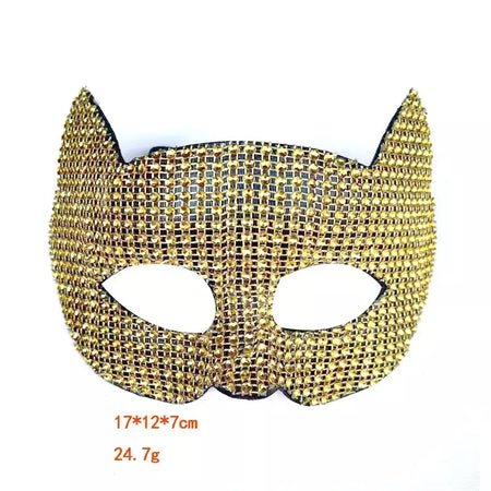 Máscaras de orelha de gato brilhantes cosplay festa de halloween acessórios de fantasia luvas longas sexy bling gatinho metade máscaras