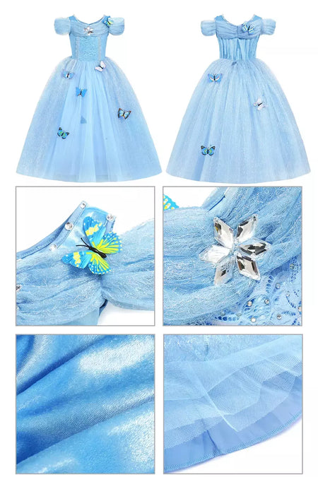 Crianças cosplay traje menina verão pageant lantejoulas fantasia crianças cinderela carnaval roupas princesa vestido de aniversário 3-10 ano