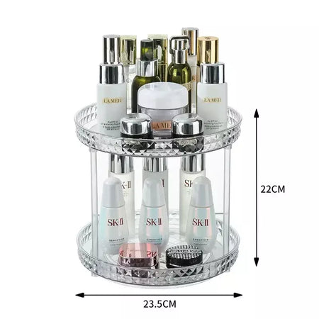 360 ° Rack giratório para cosméticos, prateleira para banheiro, grande capacidade, perfume, aromaterapia, cuidados com a pele, organizador de armazenamento de produtos