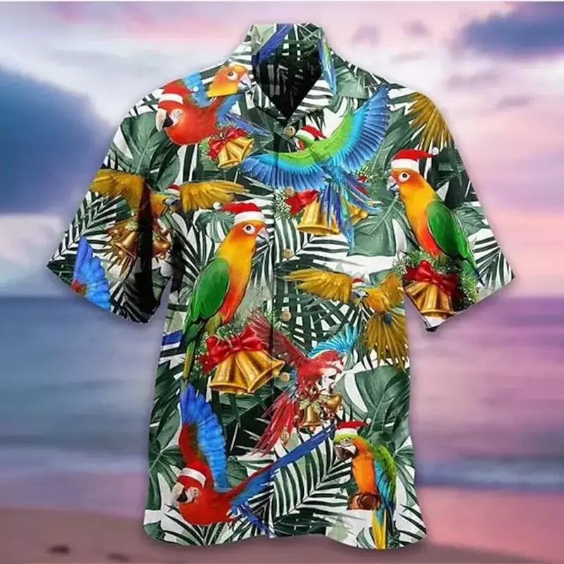 Camisa dos homens do vintage 3D Havaiano Casual Wear Férias de praia Soltas montagem Masculina Top 2023 Dos Desenhos Animados Padrão Manga Curta Ao Ar Livre