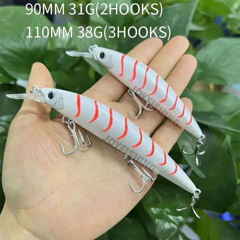110mm 38g 90mm 31g afundando isca de pesca pesado minnow fundição pesca corrico robalo truta isca pesca isca dura 9152