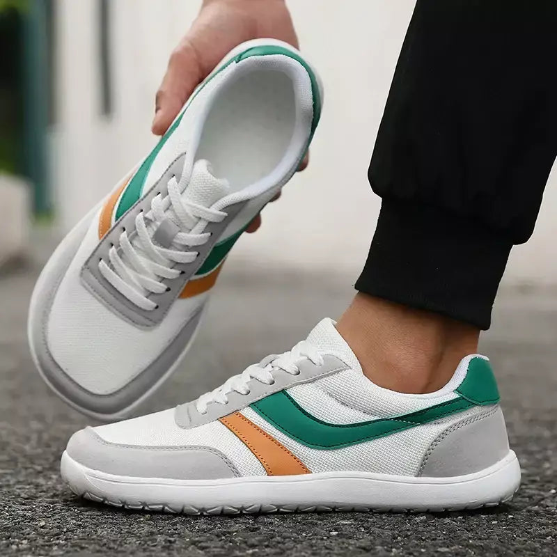 Novo dedo do pé largo sapatos masculinos casuais versátil sola macia ampla última sapatos tênis de caminhada malha respirável confortável sapatos descalços