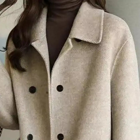 Casaco de lã feminino trespassado lapela gola de comprimento médio lã trench coat ultra-grosso moda manter quente inverno outwear casaco