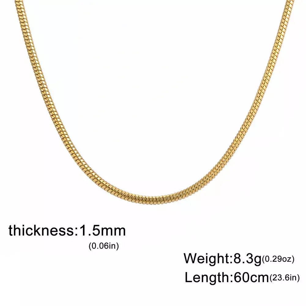 My Shape Rodada Cobra Cadeia Colar para Mulheres Homens Aço Inoxidável Link Cadeia 0.9mm 1.2mm 2mm Cadeia Gargantilha Moda Jóias Presentes