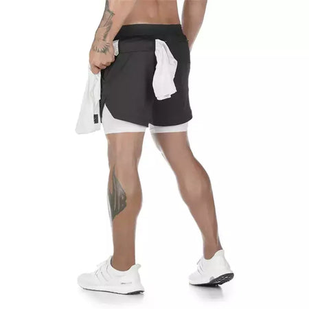 Masculino Anime 2 em 1 Calções Esportivos, Calções de Compressão Atlético Calças de Treino Fitness Running Sportwear, Desempenho Ginásio