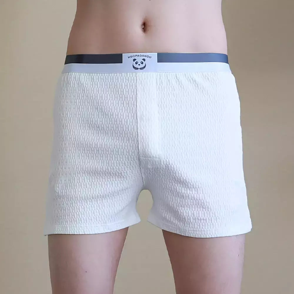 100% algodão macio solto respirável roupa interior masculina moda panda impressão sólida malha pj calças cintura alta elástica pijamas boxers