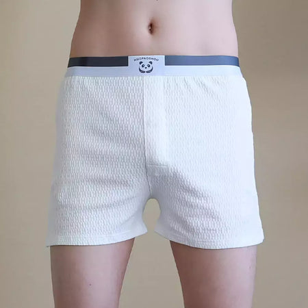 100% algodão macio solto respirável roupa interior masculina moda panda impressão sólida malha pj calças cintura alta elástica pijamas boxers
