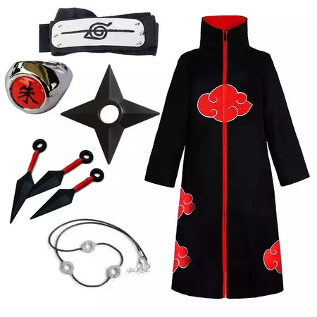 Naruto uchiha itachi cosplay trajes anime longo manto casaco robe trincheira ninja halloween carnaval festa grupo roupas capa presentes