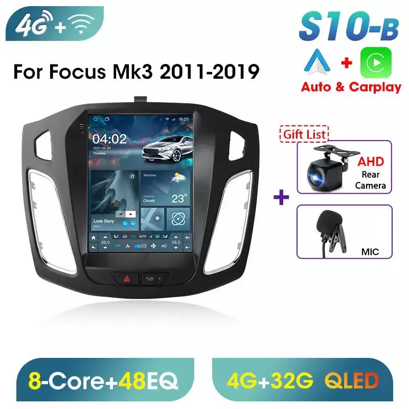 Srnubi 2 din 9.7 "android 13 carplay rádio do carro para ford focus 3 mk 3 2011 2012 - 2019 reprodutor multimídia 2din gps auto estéreo dvd