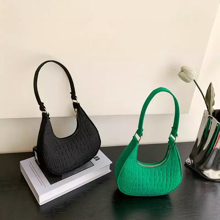 Retro Pure Felt Handbag para mulheres, bolsa de axilas, bolsa de ombro, cor sólida, bolinhos, design simples, moda lazer