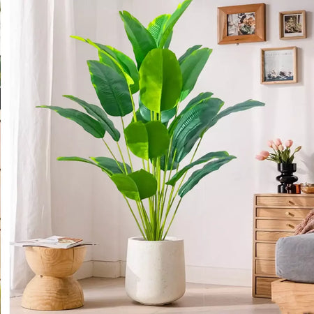 65-125cm/47.2in grande palmeira tropical falso banana planta folhas toque real strelitzia reginae planta de plástico para casa jardim