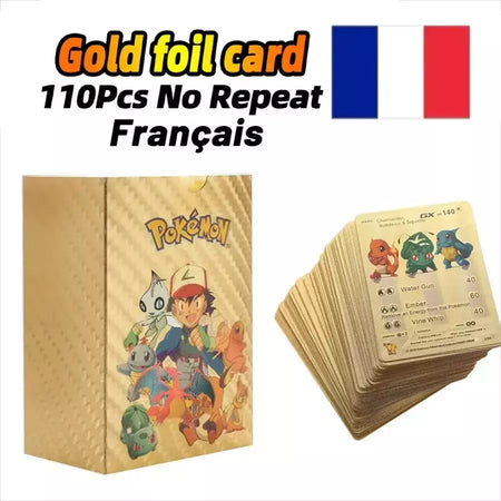 Cartão de folha de ouro colorido pokemon charizard pikachu arceus prata preto arco-íris inglês francês alemão espanhol vstar gx vmax cartões