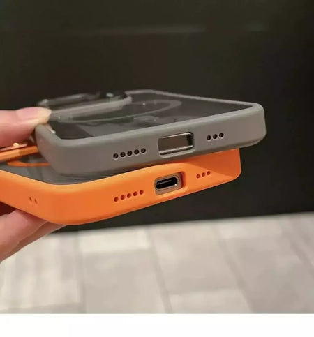 Magsafe suporte de proteção de lente magnética capa de telefone para iphone 17 12 13 14 15 16 pro max câmera vidro transparente anel de metal capa