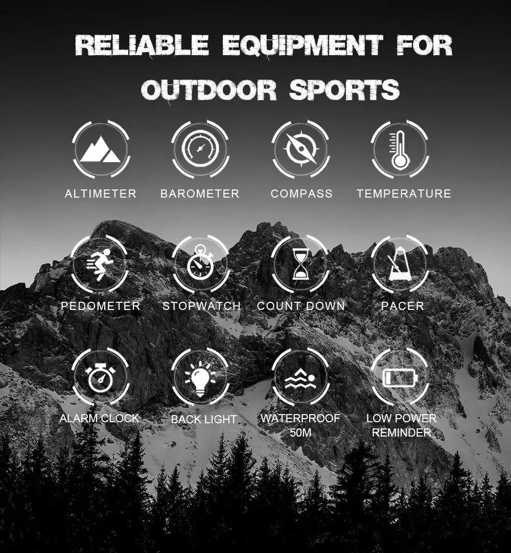 North edge APACHE-46 relógio digital masculino esportes ao ar livre correndo natação esporte ao ar livre relógios altímetro barômetro bússola wr50m