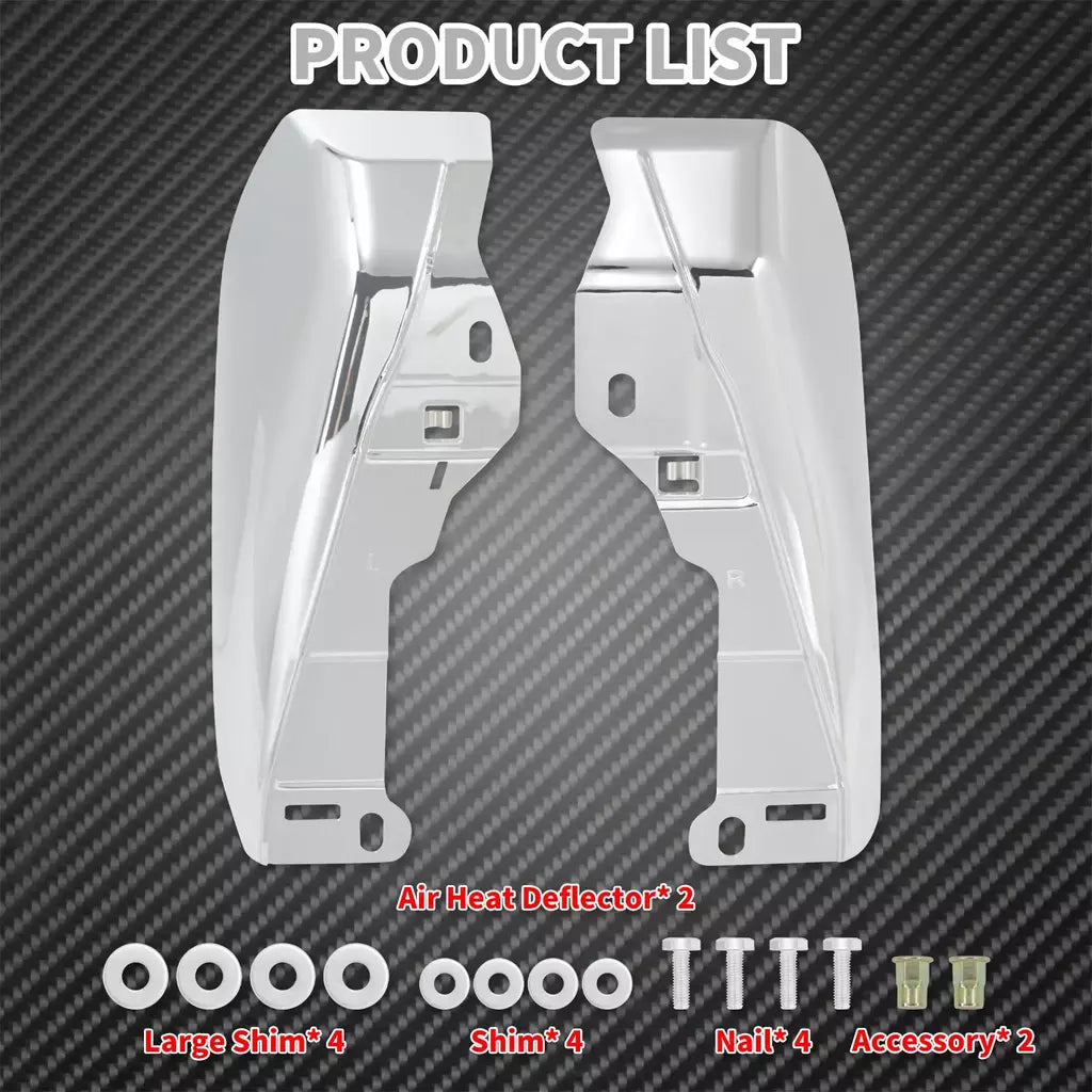 Motocicleta mid-frame defletor de ar escudo térmico guarnição capa para harley touring electra street glide road king fltrx 2001-23 24-up